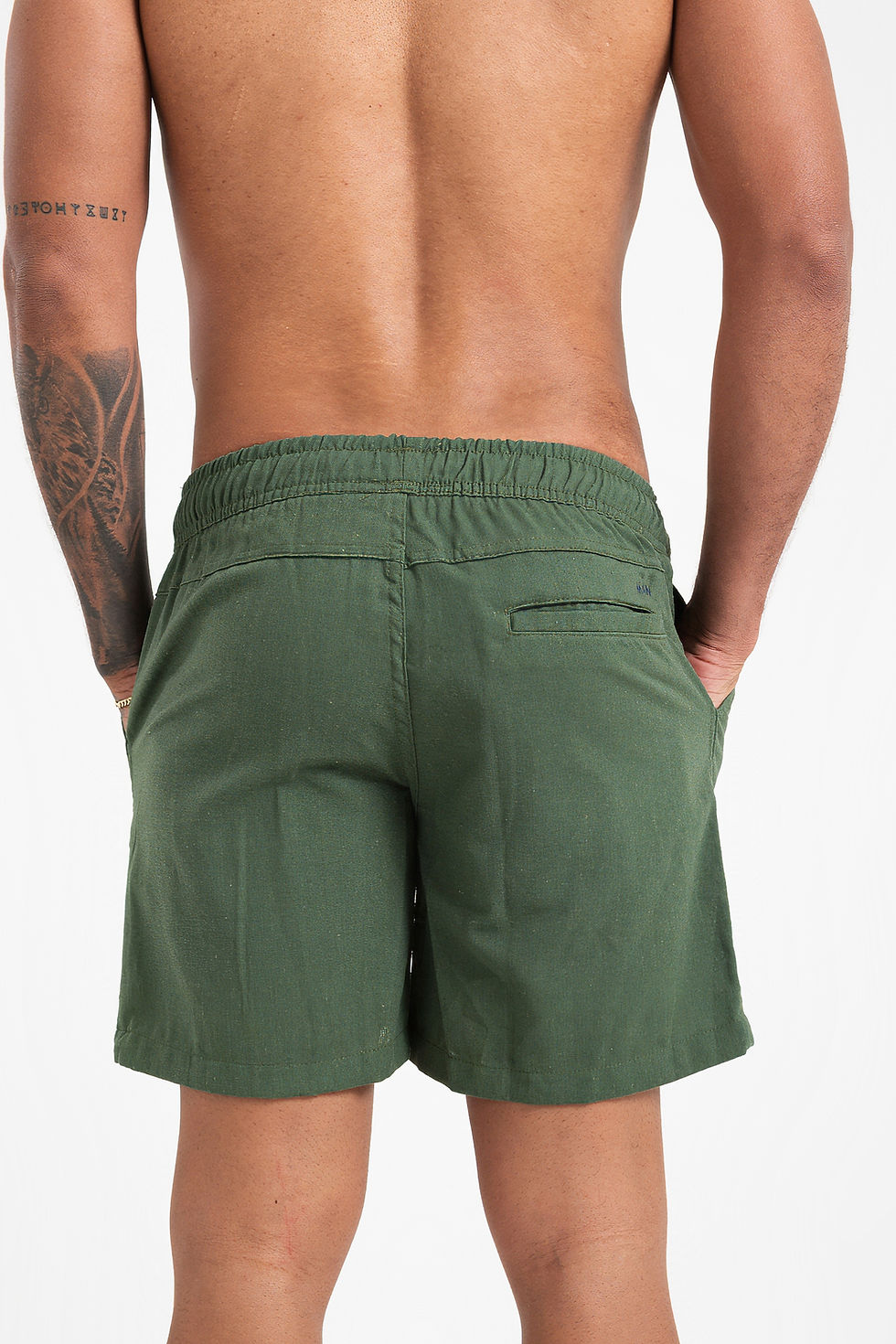 Miniatura: Short de Linho - Verde Militar