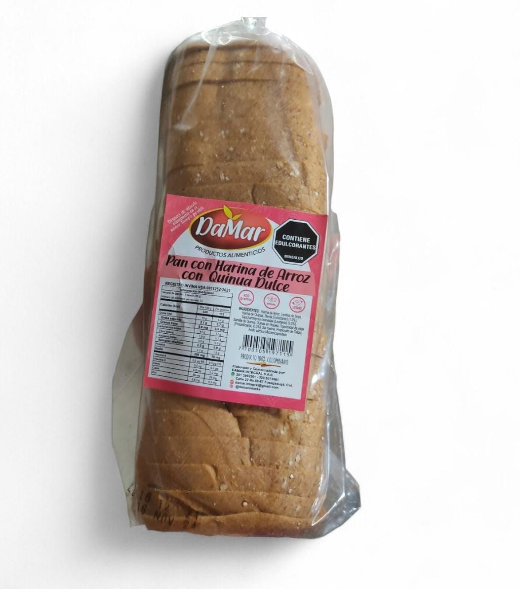 Pan de sandwish con quinoa dulce Damar 