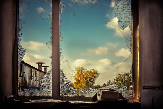 Source: pixabay.com Broken glass from inside building