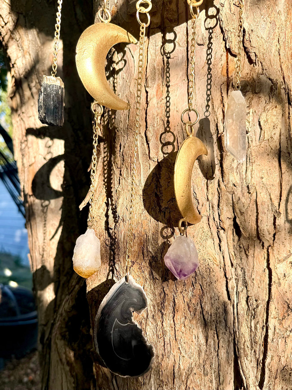 Thumbnail: XXL Gold Moon Crystal Chime - (CHXXL20-00)