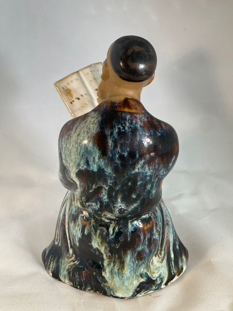 Thumbnail: Large Shiwan Mudman Reading Scholar Figurine