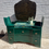 Thumbnail: Green 1940s-style Lined Dressing Table With Mirror And Original Handles