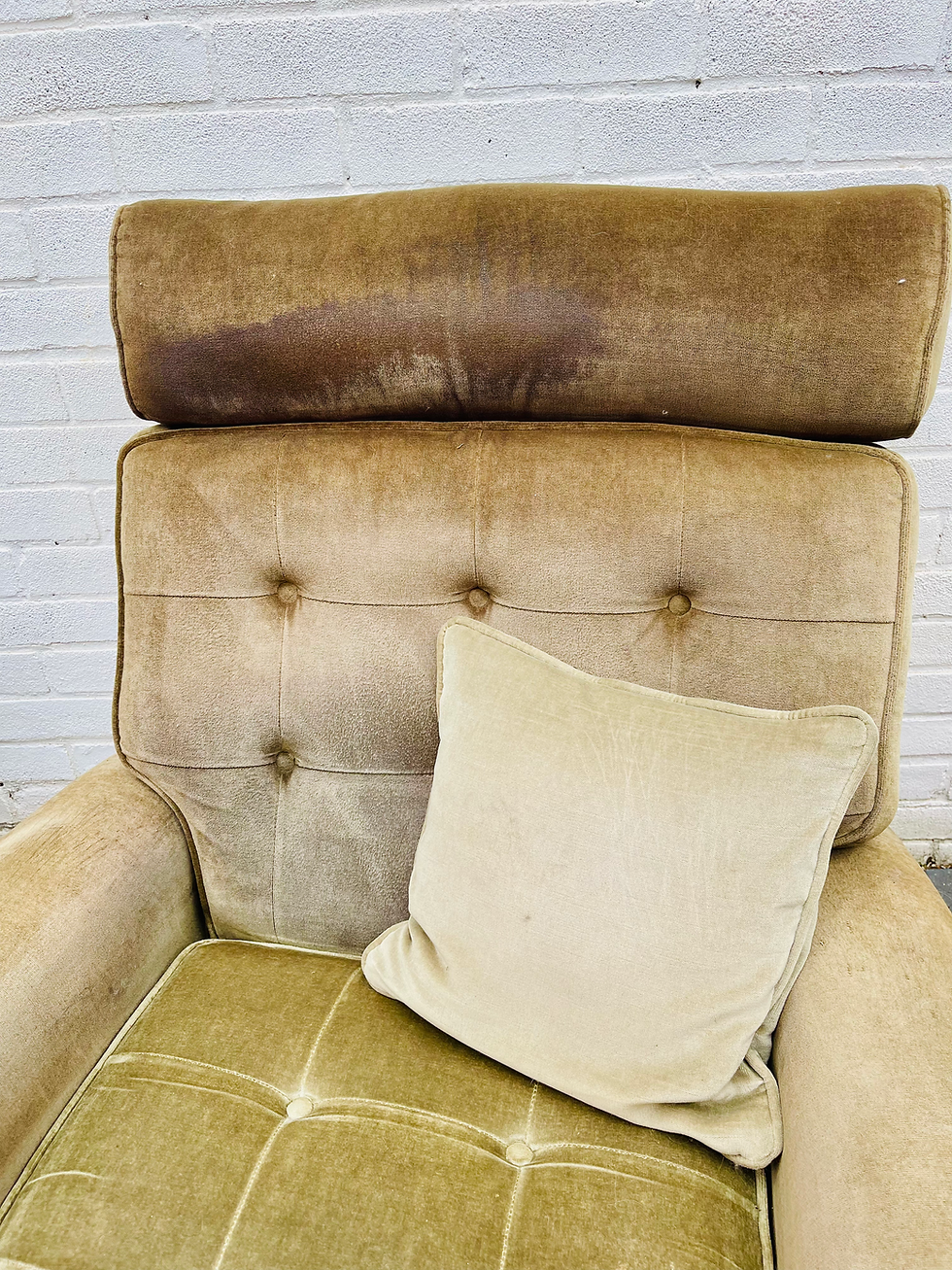 Thumbnail: Vintage Parker Knoll reclining armchairs matching pair green velour N30