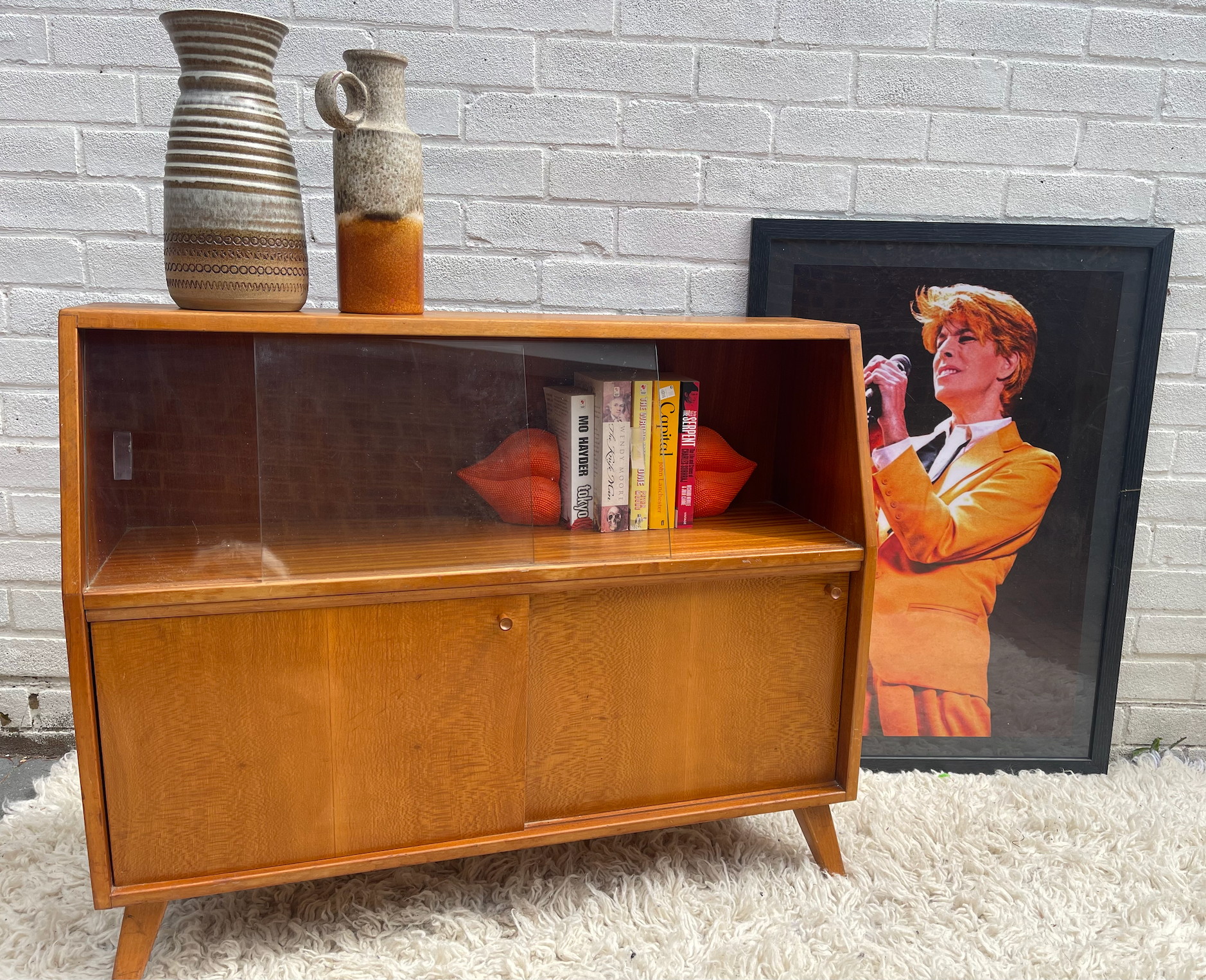 Vintage G&T Golden Oak Splay-Leg Bookcase - 2nd of a Pair Available