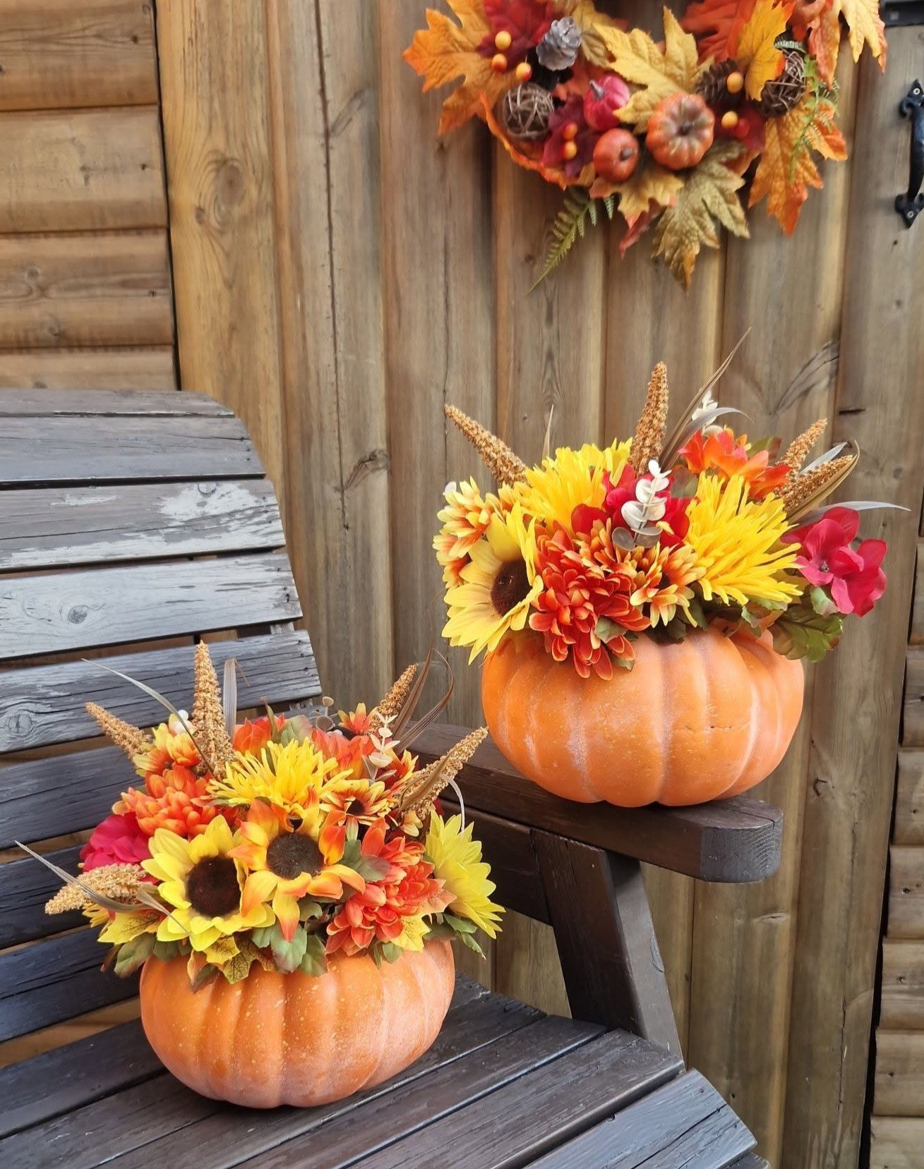 Halloween pumpkin silk flowers décor season gift