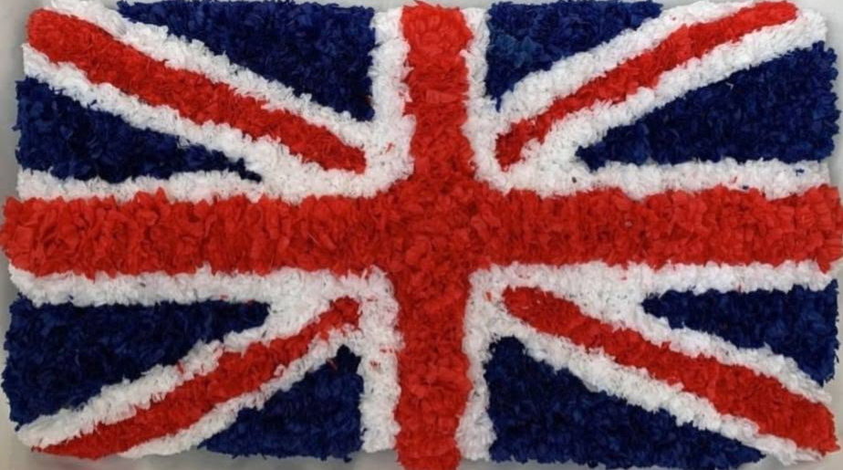 Great Britain Flag Funeral Flowers Artificial Tribute Grave Memorial