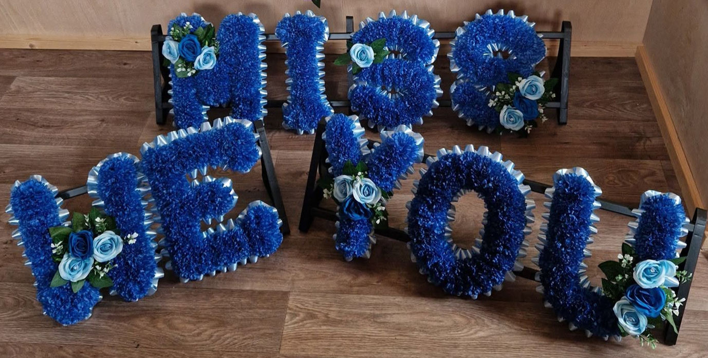 X9 Lettered Funeral Flowers Artificial Tribute Grave Memorial