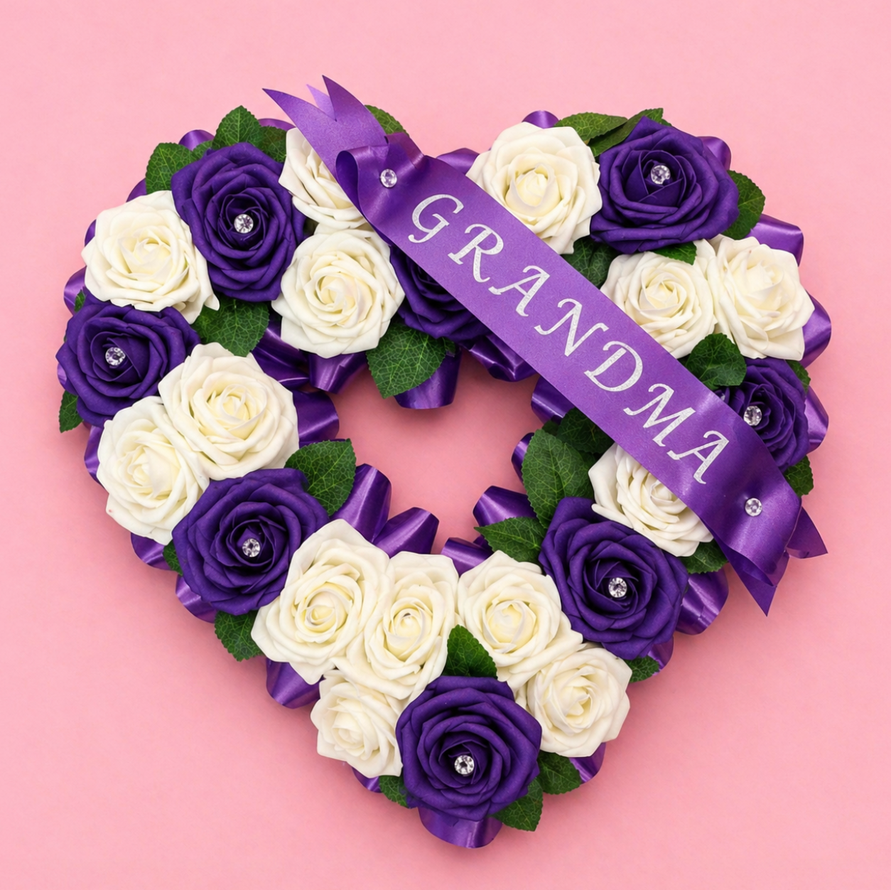 Open Heart Funeral Flowers Artificial Tribute Grave Memorial