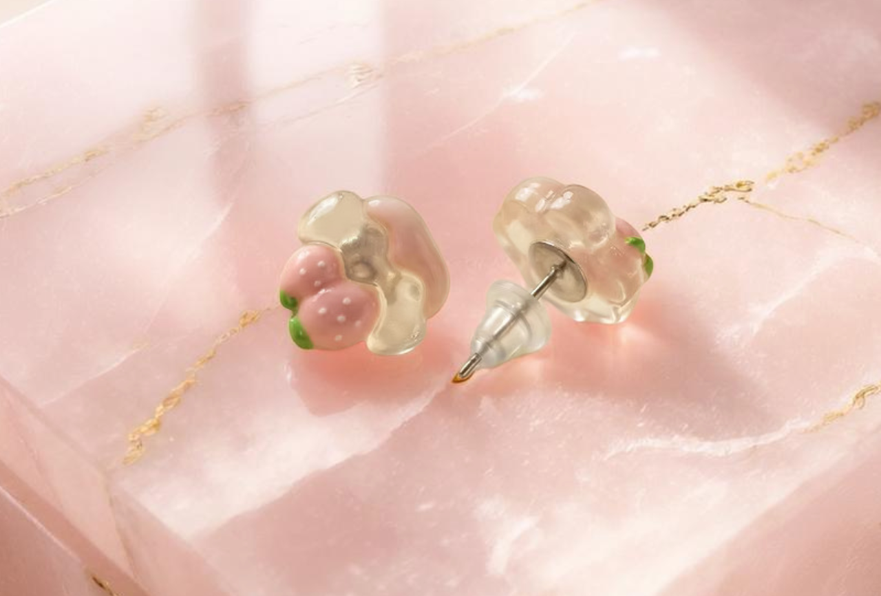 Pink Strawberry Pie Earrings