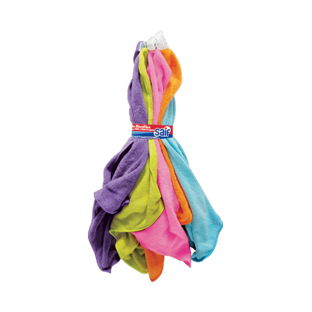 Conjunto com 5 Flanelas de Microfibra Saif