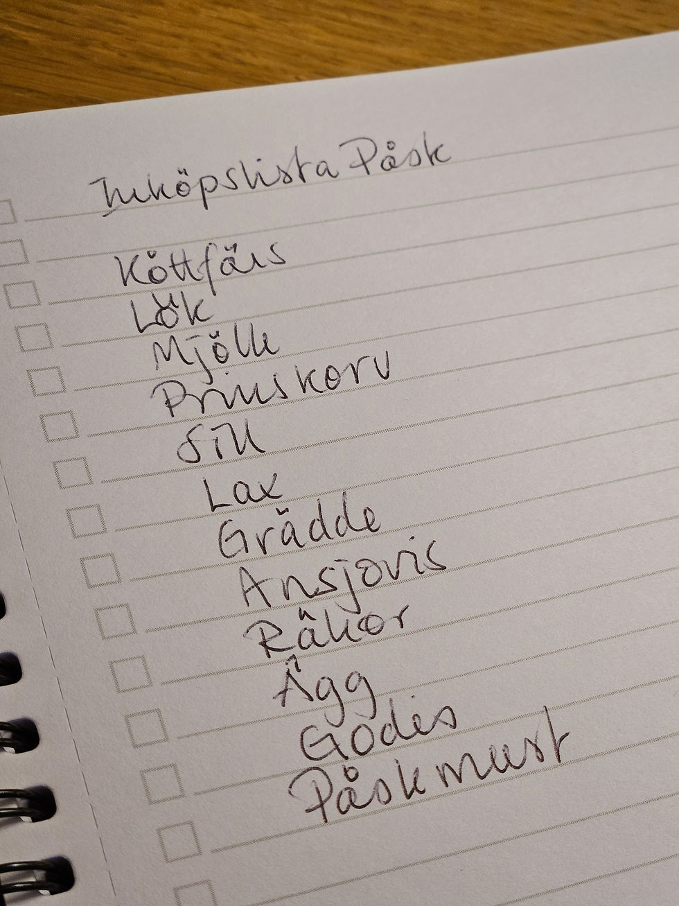 Planering inför Påsk