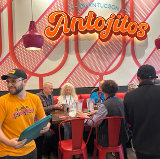 Tucson Food Tour enjoying sonora style snacks at Antojitos