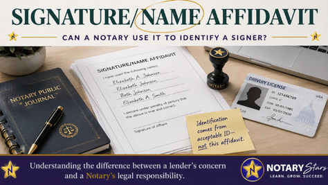 Can a Notary Use a Signature/Name Affidavit to Identify a Signer?