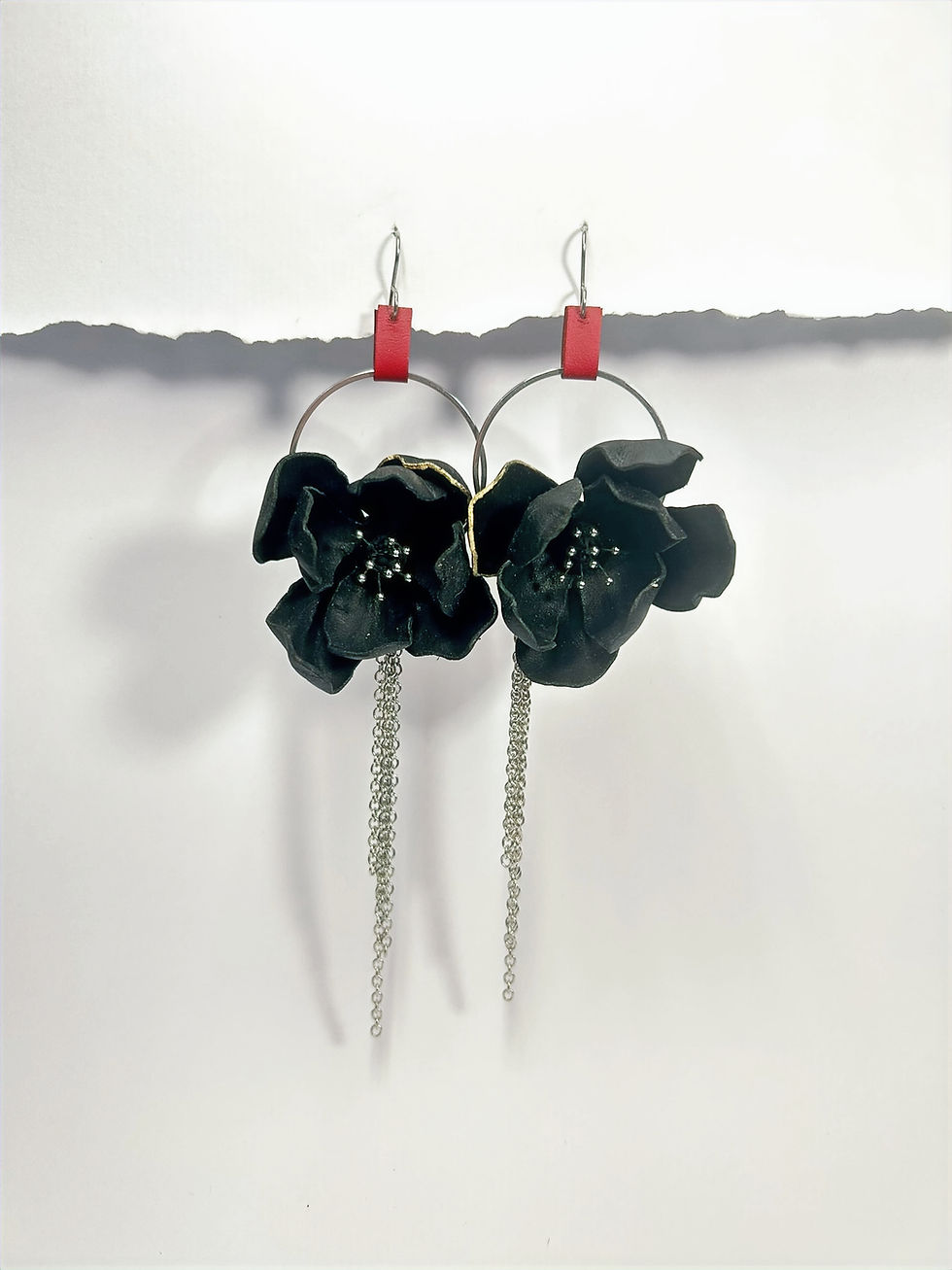 Black and White Statement Dangle Earrings