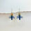 Thumbnail: Blue and Gold Artisanal Earrings - Lightweight Statement Jewellery