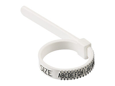 Plastic ring multisizer tool used to measure ring size at home