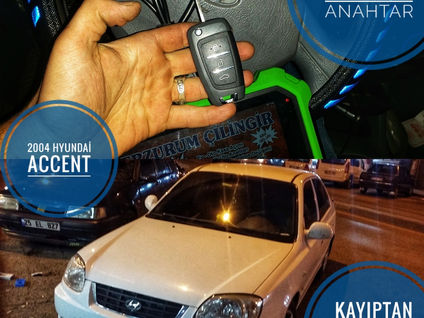 2004 Hyundai Accent Kayıptan Sustalı Kumandalı Anahtar Yapımı