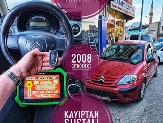 2008 Citröen C3 Kayıptan Sustalı Kumandalı Anahtar Yapımı