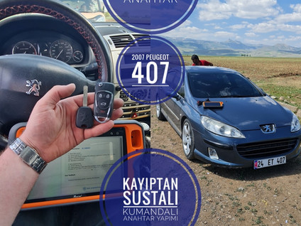 2007 Peugeot 407 Kayıptan Sustalı Kumandalı Ve İmmobilizerli Anahtar Yapımı