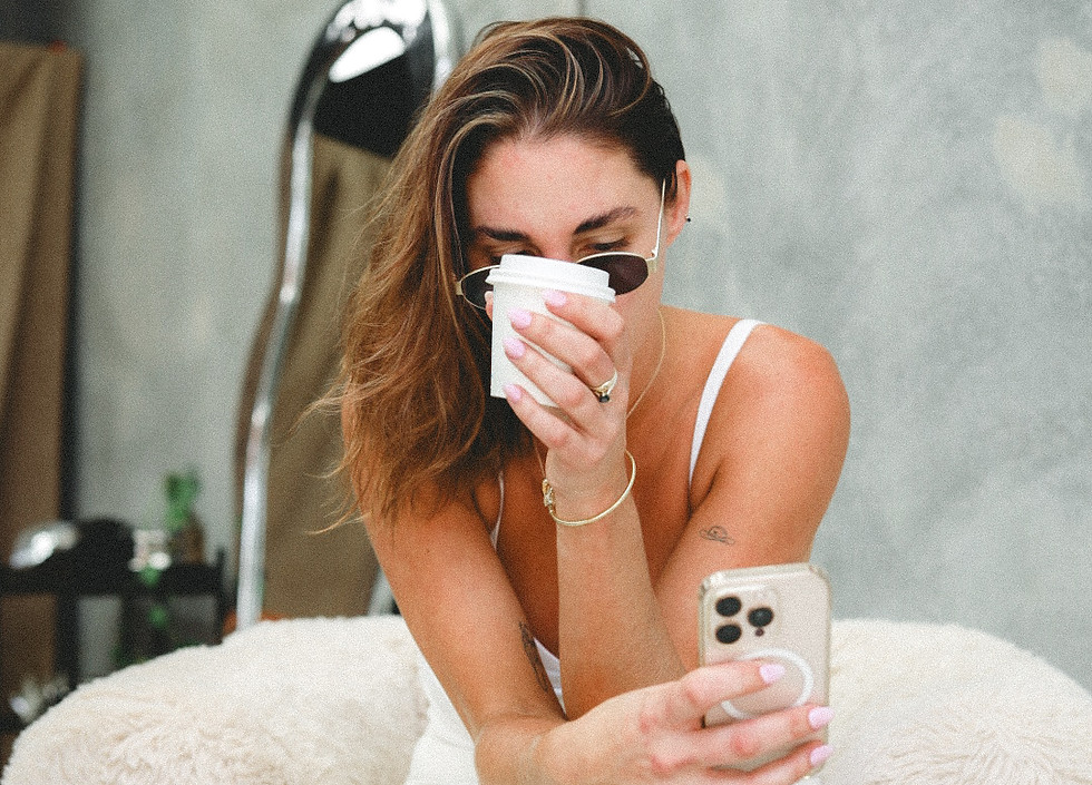woman sitting with coffee