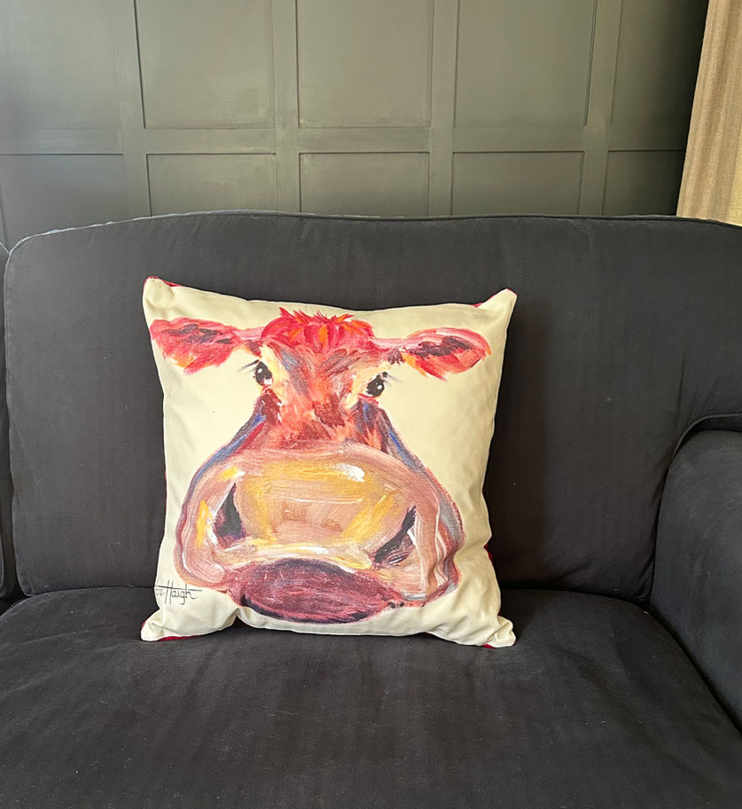Jane Haigh Cow Cushion