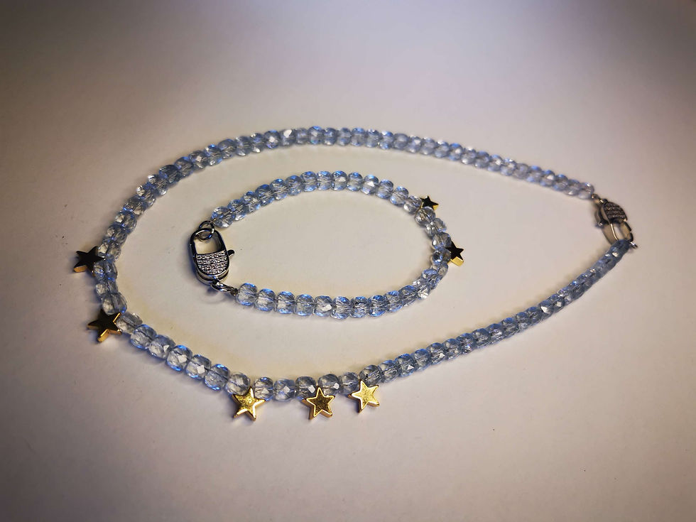 Miniaturbild: Golden Star Sparkling Aquamarine Set