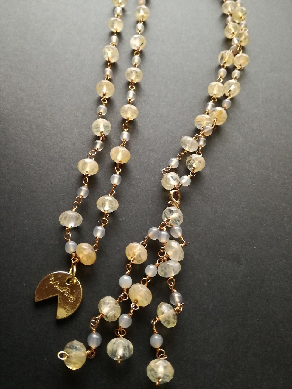 Thumbnail: citrine, onyx, necklace