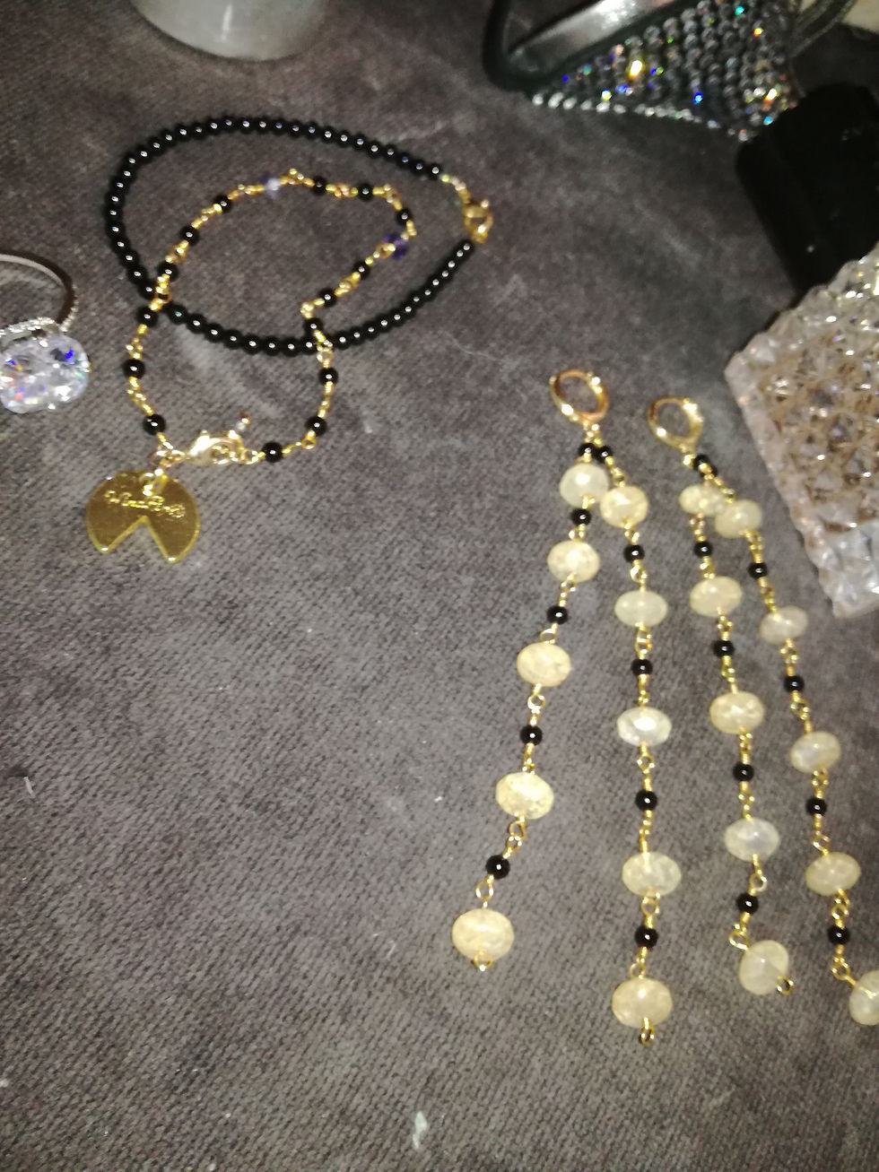 Thumbnail: Grey, agate, bracelet,matched, with, black onyx, watch, accessories