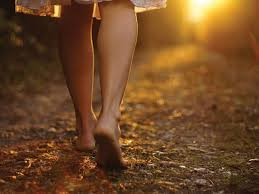 walking barefoot on the ground