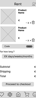 Trailtales - Paper wireframe - Checkout - Cart