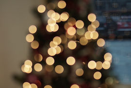 Christmas tree lights captured by professional photographer.