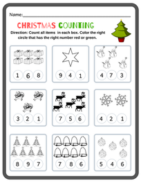 Is kindergarten christmas math worksheets