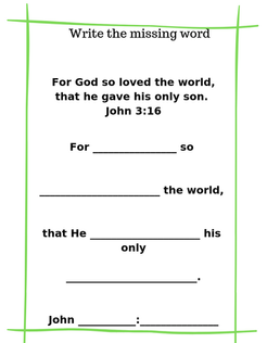 Free Sunday School Printable Activity / Life and Homeschooling