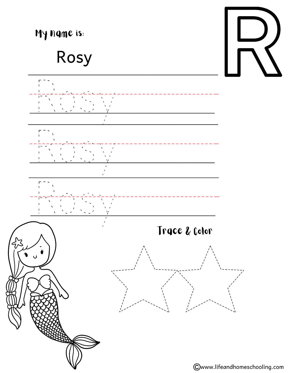 Free Name Tracing Printable Lifeandhomeschooling free-name-tracing-printable-lifeandhomeschooling