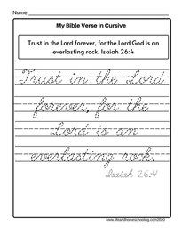 tracing bible verse cursive lifeandhomeschooling