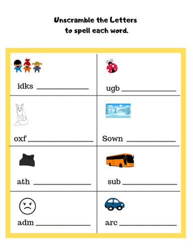 21 pages Unscramble the letters to spell each word | lifeandhomeschooling