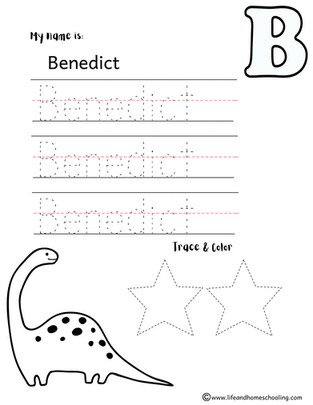 Benedict free name tracing practice printable