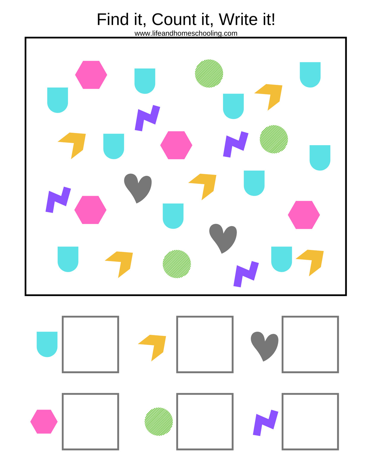 Free Shapes & Patterns Printable Worksheets | lifeandhomeschooling