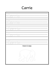 Free name tracing worksheet