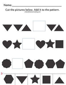 Free Shapes &amp; Patterns Printable Worksheets | lifeandhomeschooling