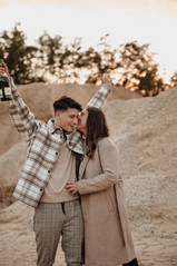 Heiratsantrag und Paarfotos in der Sandgrube Oerlinghausen