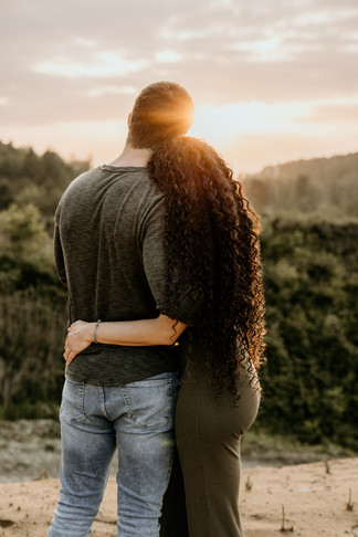 Paarfotos im Sonnenuntergang in der Sandgrube Oerlinghausen