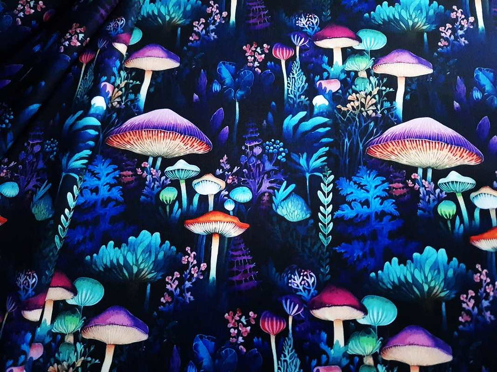 Thumbnail: PUL waterproof fabric, forest with mushrooms