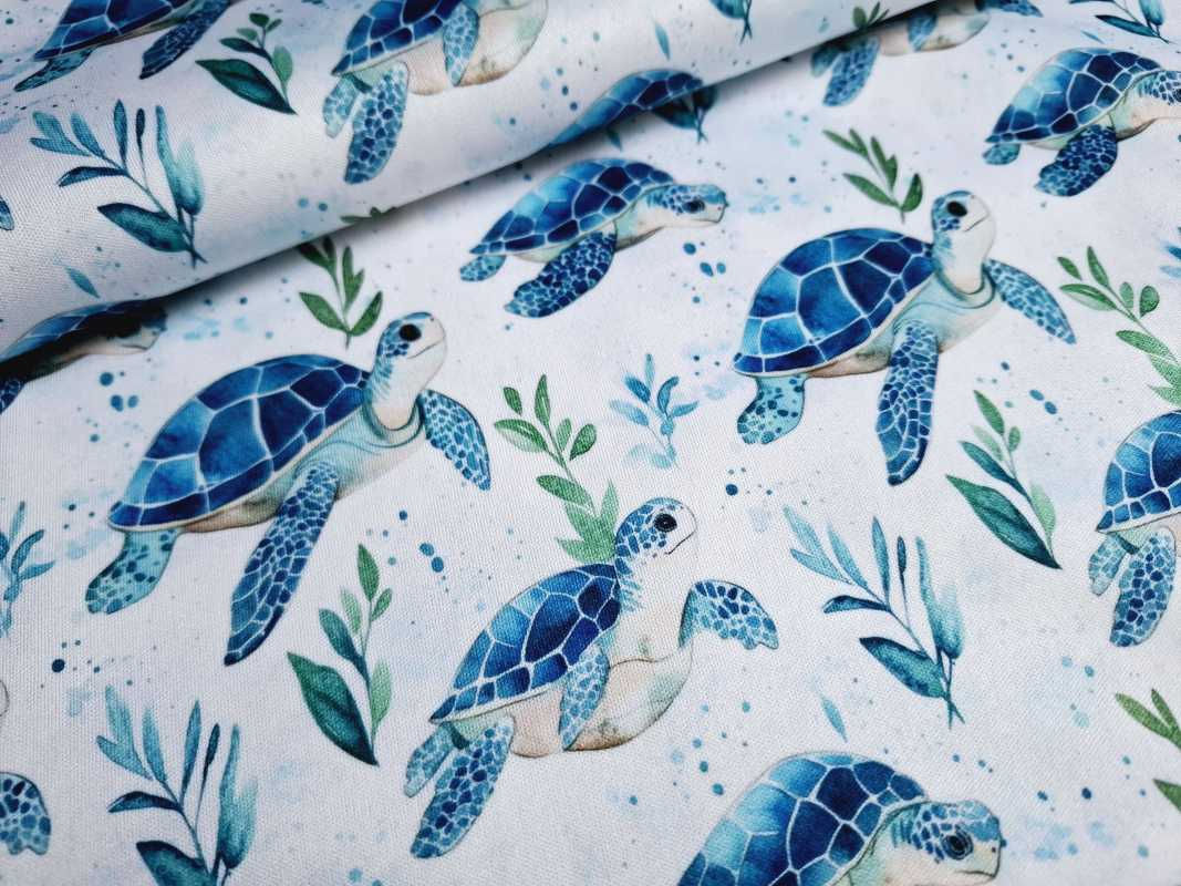 PUL waterproof fabric, sea turtles