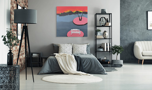 Passender Raum mit Gemälde „Small Islands - Winter"