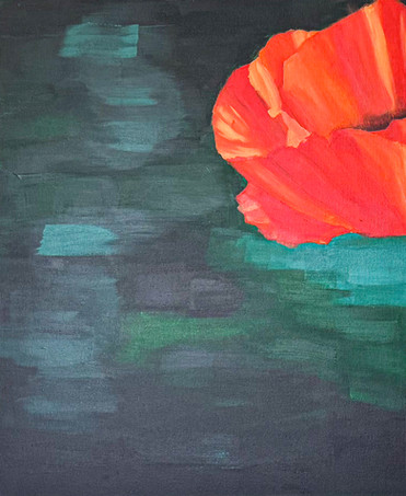Details des Gemäldes aus der Flowers Serie: "Orientalischer Mohn Brillant"