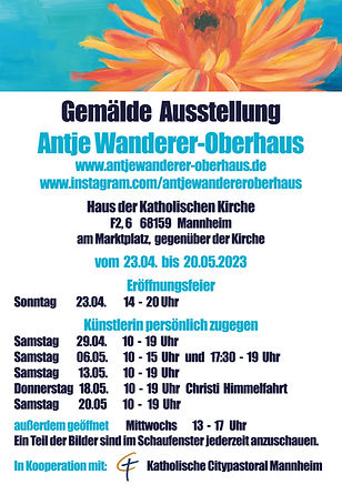 Flowers Ausstellungsflyer Ausstellung April-Mai 2023 Rückseite