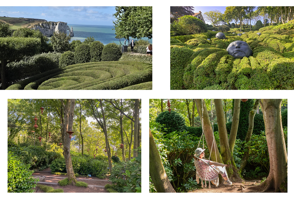Mood board zum Gemälde Blue English Garden Bench