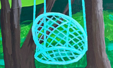 Details des Gemäldes aus der Garden Scenes Serie: "Summer Dreams Beneath the Trees"