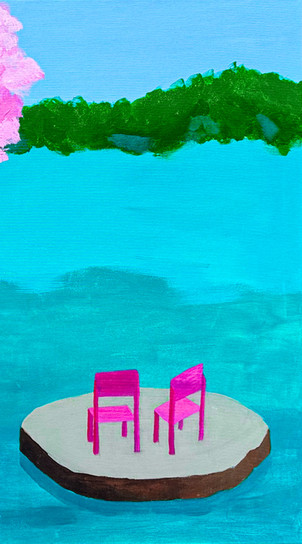 Details des Gemäldes aus der Garden Scenes Serie: "Small Islands - Spring"